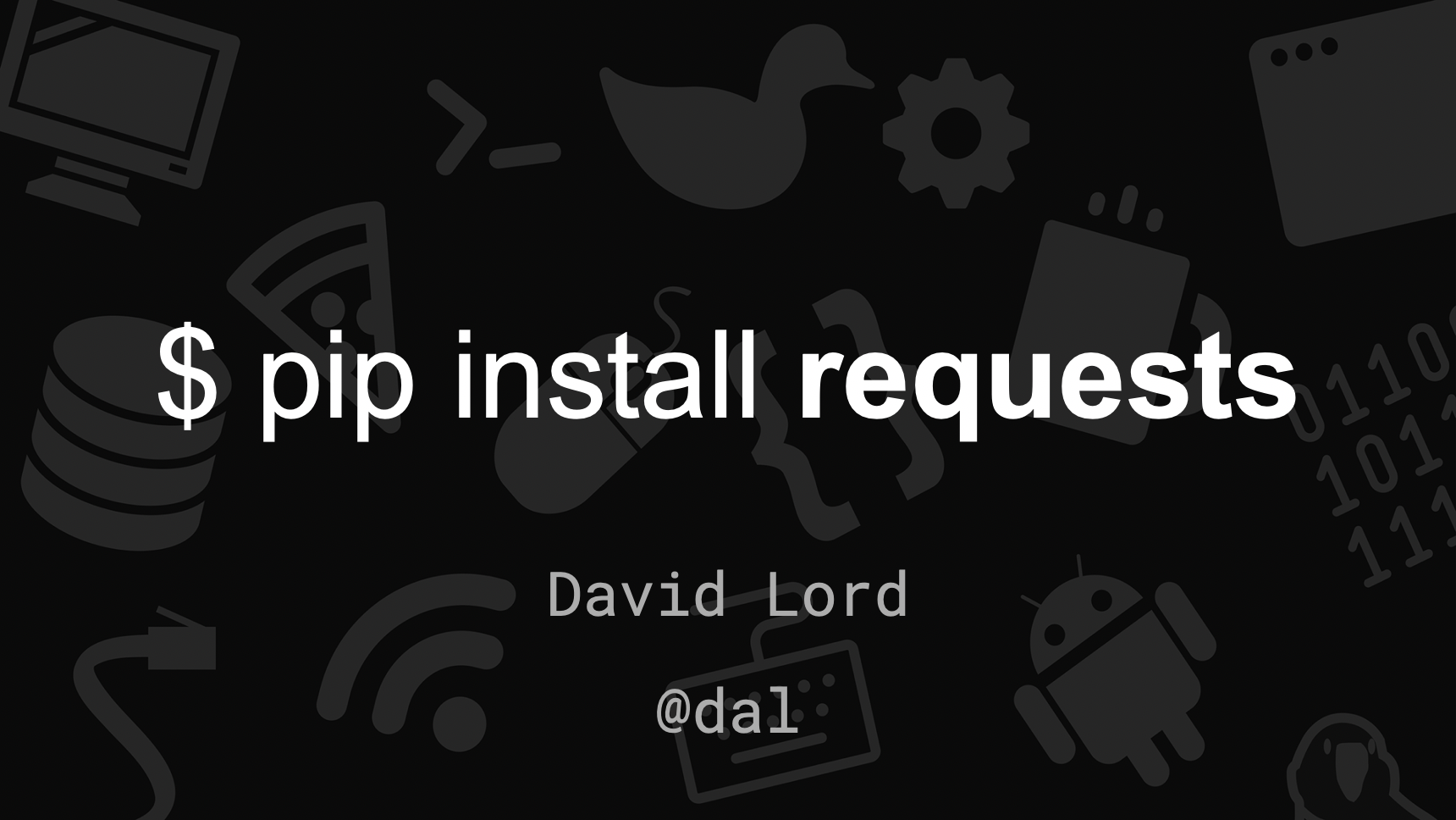 Thumbnail of the title slide, reading '$ pip install requests'.